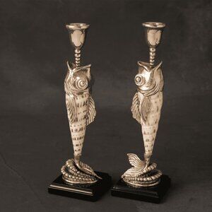 Tambasakan Silver Fish Candle Holder